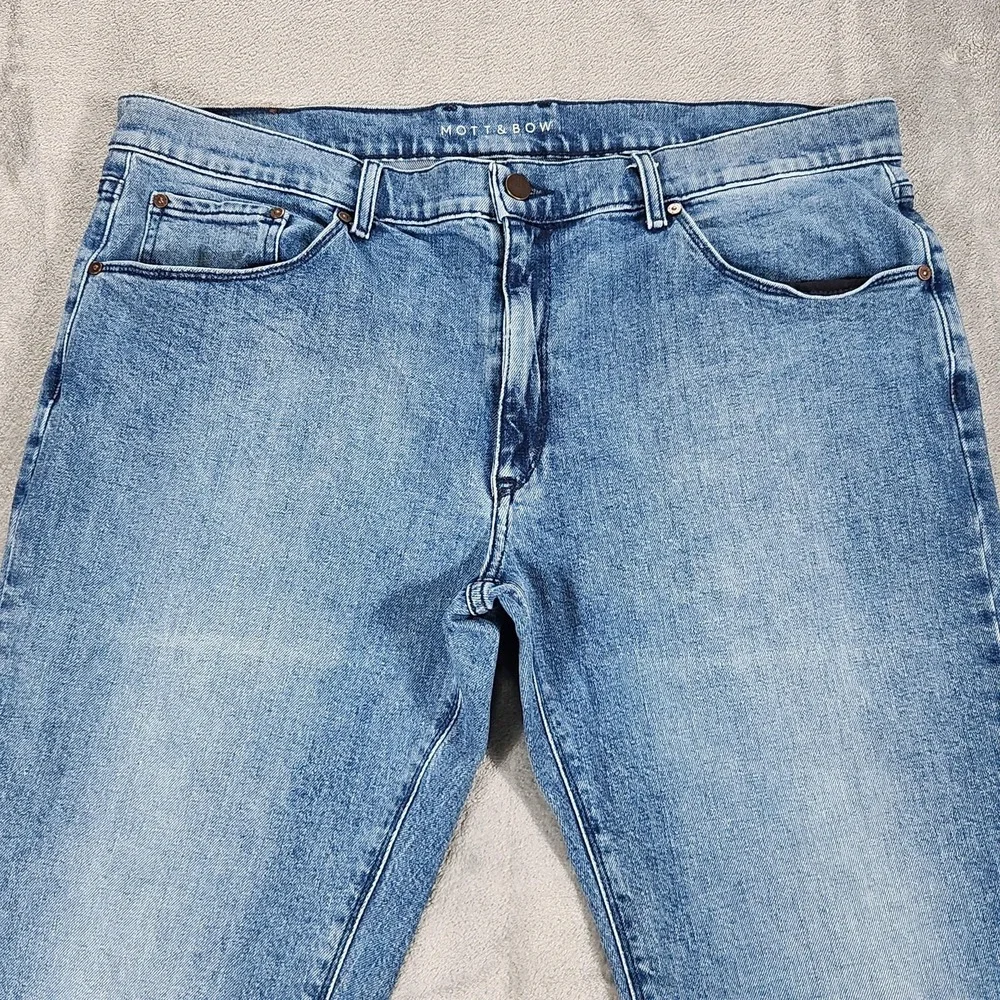 Mott & Bow Warren Slim‎ Straight Jeans Mens 38x32 Blue Stretch Denim Medium Wash